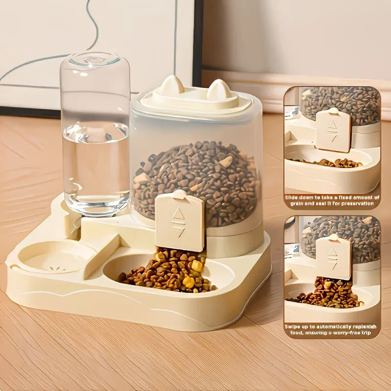 Dual Pet Feeder And Water Dispenser