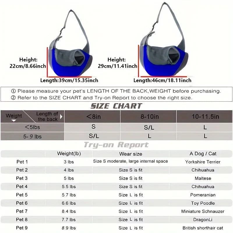 Breathable Mesh Dog Sling Carrier