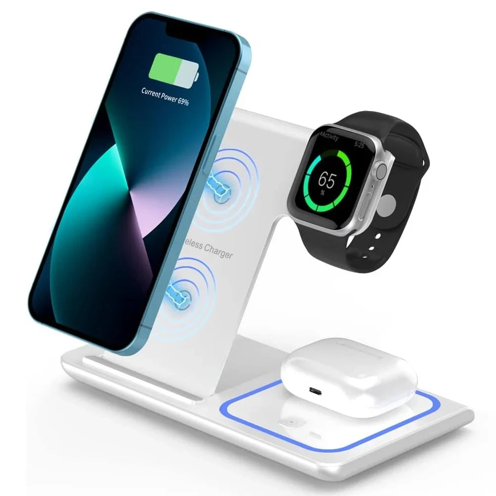 Foldable 3 in 1 Wireless Charger Stand