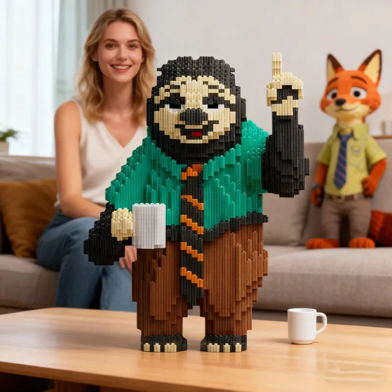 Sloth Building Block Puzzle – Unique 3D Brick Model Kit