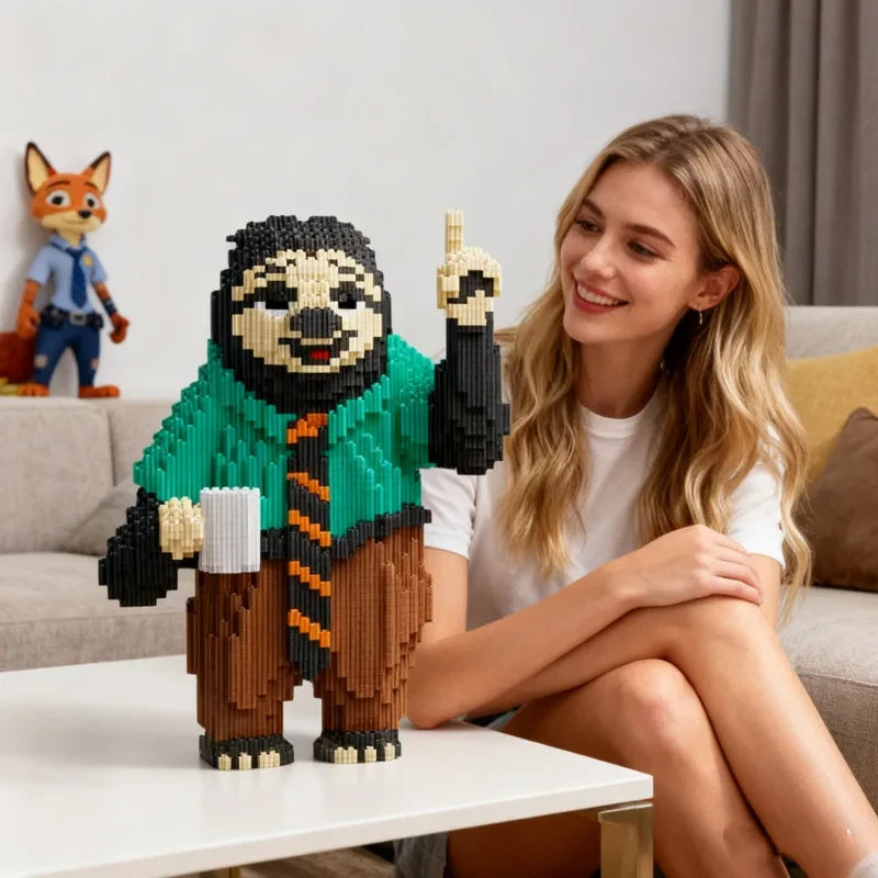 Sloth Building Block Puzzle – Unique 3D Brick Model Kit