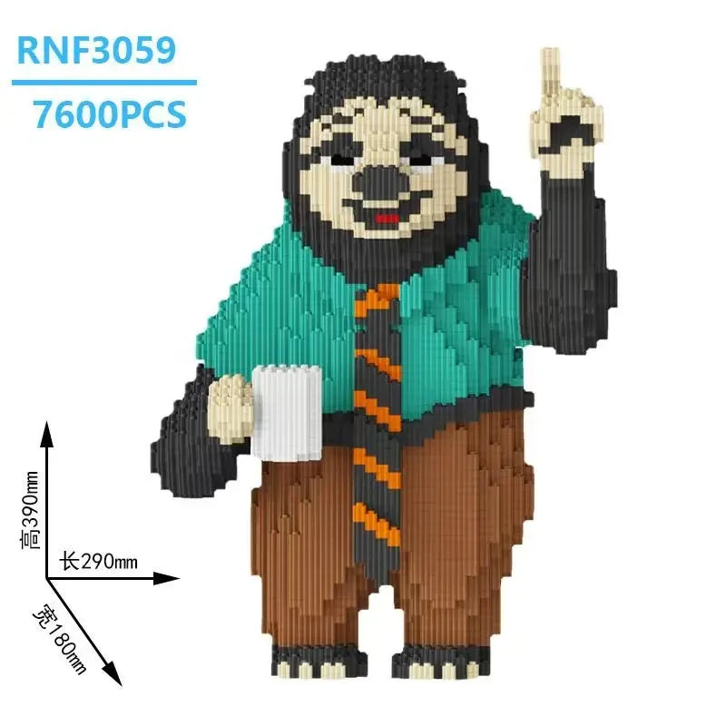 Sloth Building Block Puzzle – Unique 3D Brick Model Kit