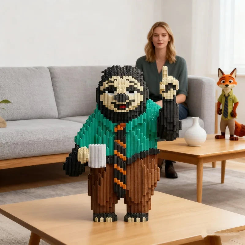 Sloth Building Block Puzzle – Unique 3D Brick Model Kit