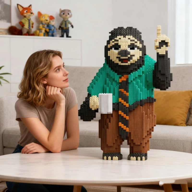 Sloth Building Block Puzzle – Unique 3D Brick Model Kit