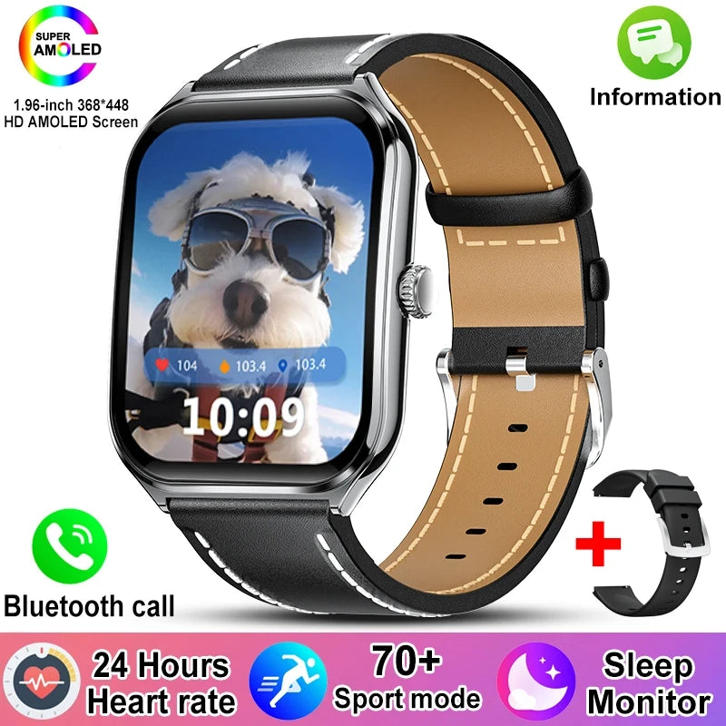 Ultra Thin AMOLED Smartwatch – Health Tracker with Heart Rate Monitor for Men & Women