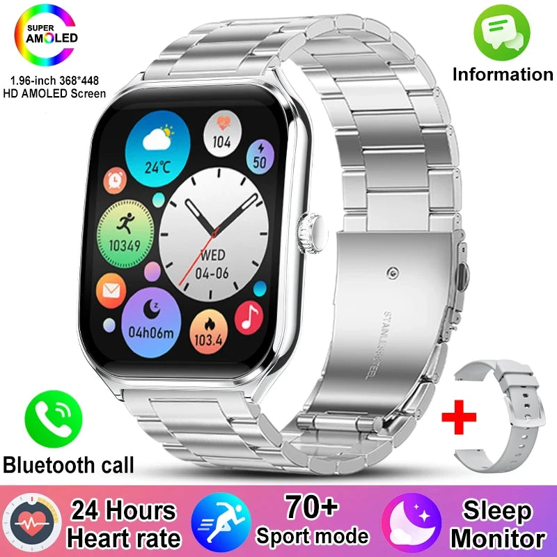 Ultra Thin AMOLED Smartwatch – Health Tracker with Heart Rate Monitor for Men & Women