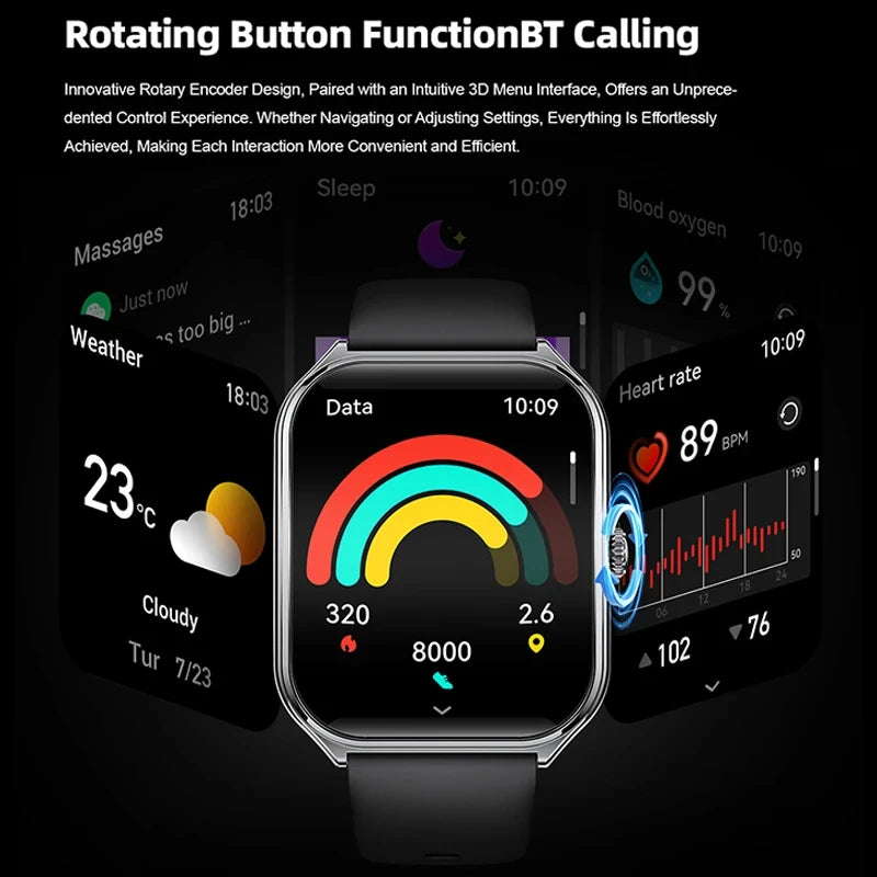 Ultra Thin AMOLED Smartwatch – Health Tracker with Heart Rate Monitor for Men & Women