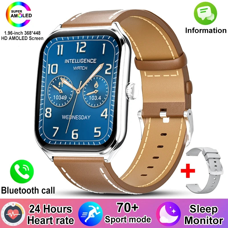 Ultra Thin AMOLED Smartwatch – Health Tracker with Heart Rate Monitor for Men & Women