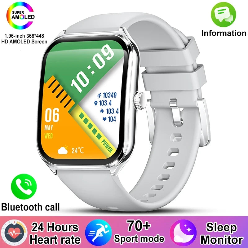 Ultra Thin AMOLED Smartwatch – Health Tracker with Heart Rate Monitor for Men & Women