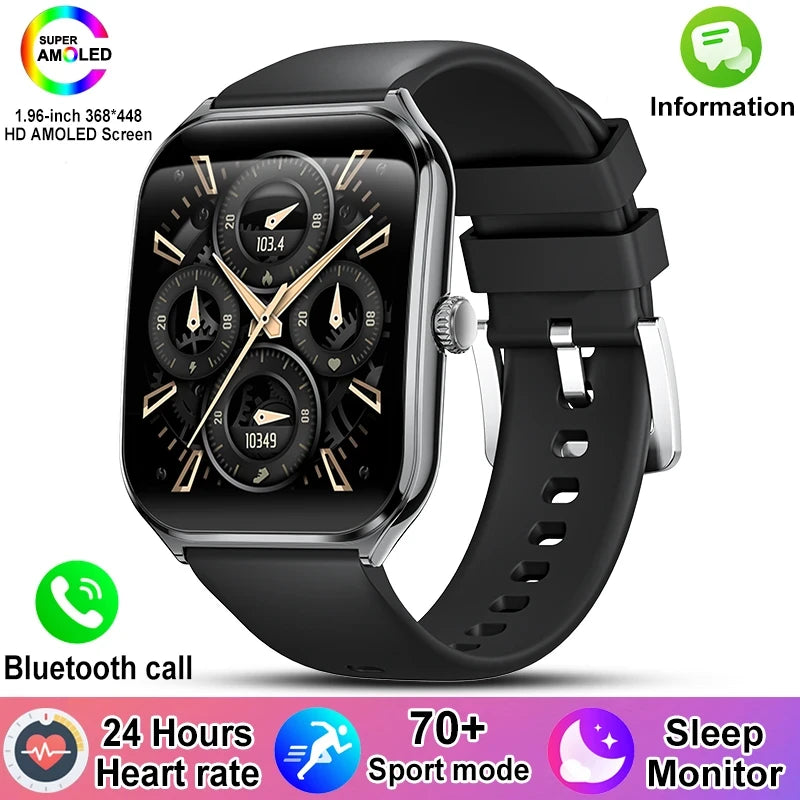 Ultra Thin AMOLED Smartwatch – Health Tracker with Heart Rate Monitor for Men & Women