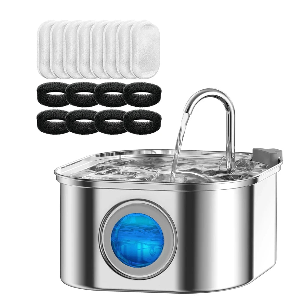 Self-Filtering Cat Water Fountain – Quiet, Transparent Design for Cats & Small Pets