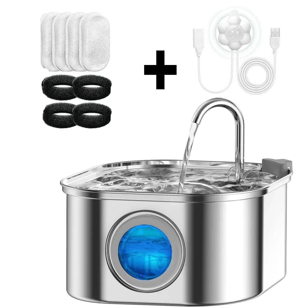 Self-Filtering Cat Water Fountain – Quiet, Transparent Design for Cats & Small Pets