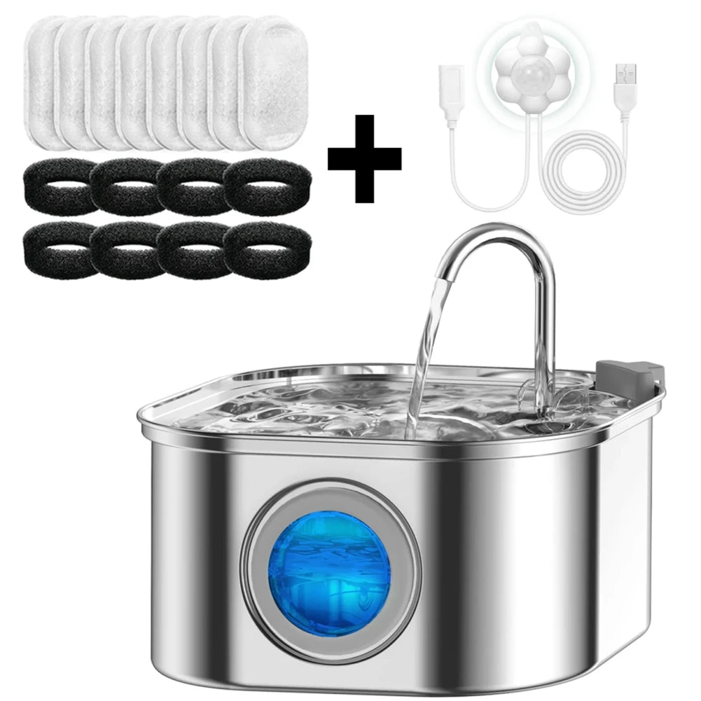 Self-Filtering Cat Water Fountain – Quiet, Transparent Design for Cats & Small Pets