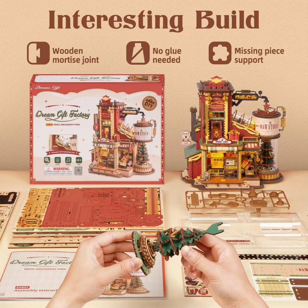 Dream Gift Factory 3D Wooden Puzzle Music Box