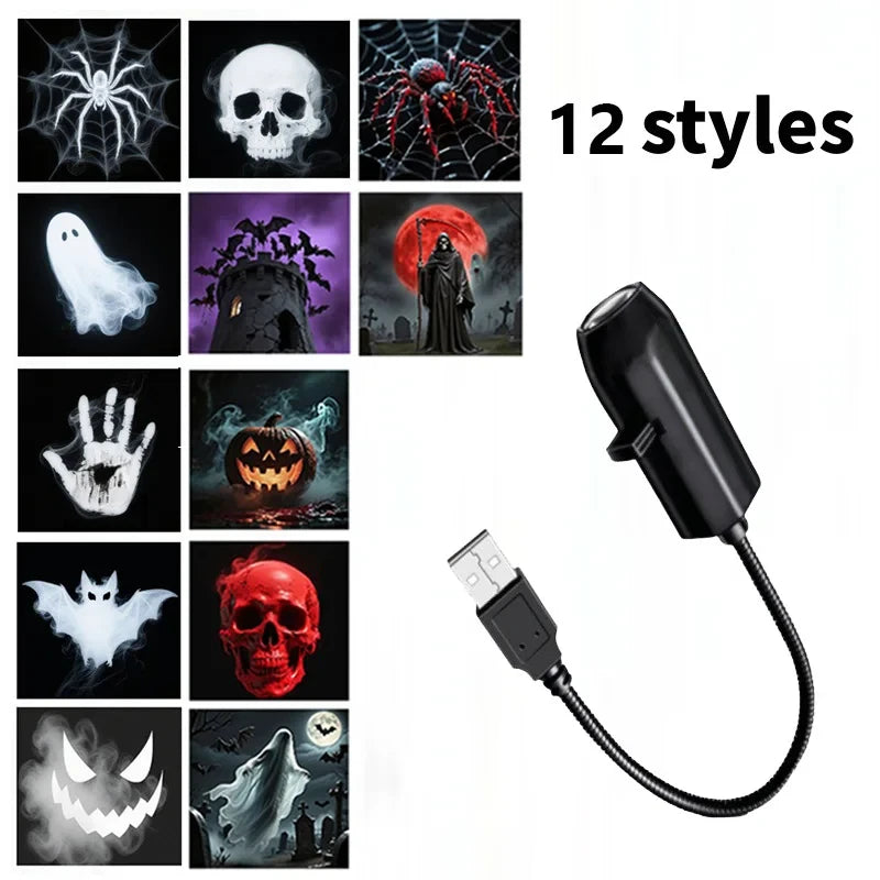 USB Projector Light Halloween Ghost Skull Night Light