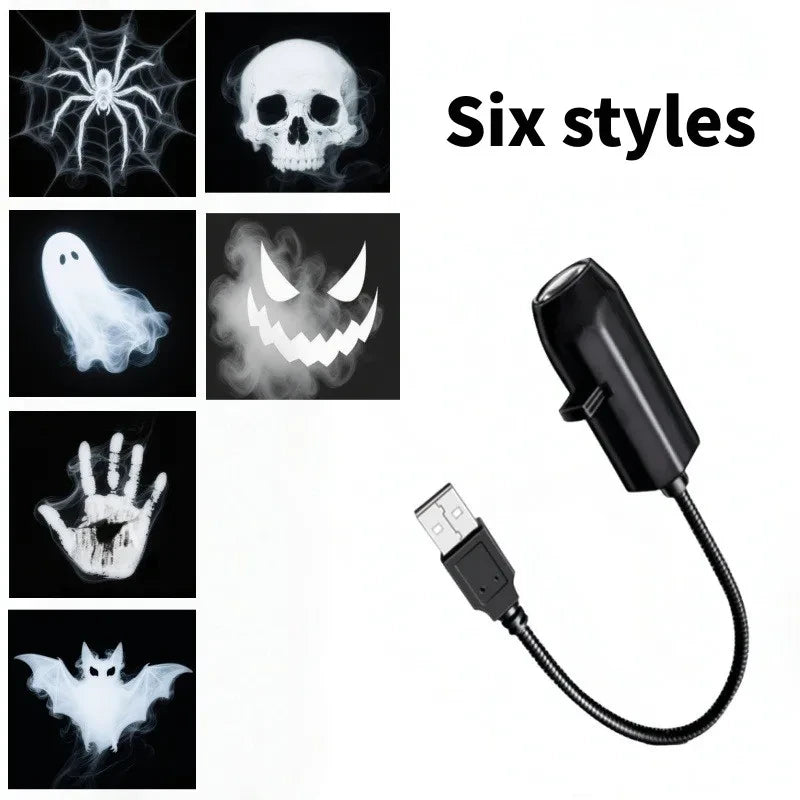 USB Projector Light Halloween Ghost Skull Night Light