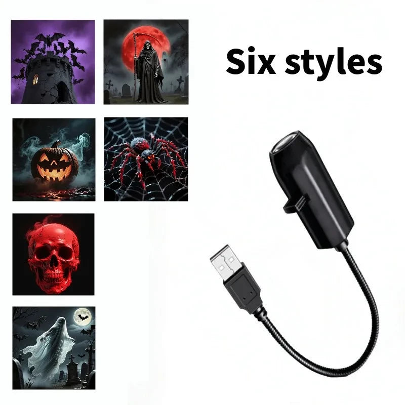 USB Projector Light Halloween Ghost Skull Night Light