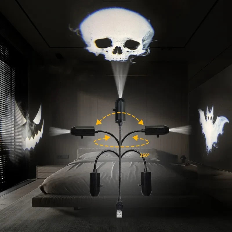 USB Projector Light Halloween Ghost Skull Night Light